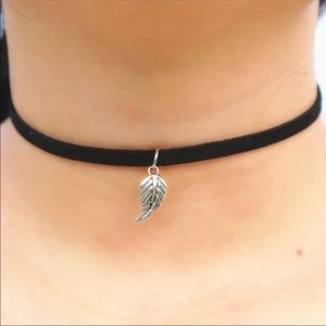 black velvet choker necklace with pendant